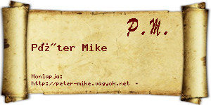 Péter Mike névjegykártya
